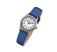 Regent Leder Kinder Uhr F-947 Quarzuhr Armband blau URF947