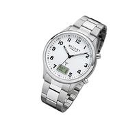 Regent Metall Herren Uhr FR-275 Analog-Digital Armbanduhr silber Funkuhr URBA444