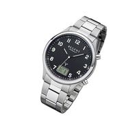Regent Metall Herren Uhr FR-276 Analog-Digital Armbanduhr silber Funkuhr URBA445