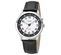 REGENT Quarzuhr mit Licht auf Knopfdruck, Lichtfunktion, Lederband Zifferblatt weiß/grün, F-1608