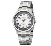 Regent Herren Quarzuhr F-1609 – Metallband, blaues Zifferblatt, Beleuchtung