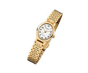 Regent Stahl Damen Uhr F-394 Quarzuhr Armband gold URF394
