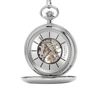 REGENT Taschenuhr mit Kette ⌀51mm Uhrwerk skelttiert Mineralglas P-769