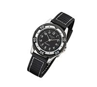 Regent Textil Stoff Kinder Uhr F-317 Quarzuhr Armband schwarz URF317