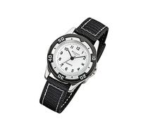 Regent Textil Stoff Kinder Uhr F-318 Quarzuhr Armband schwarz URF318