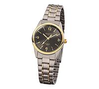 REGENT Titan (Metall) Damen Uhr F-429 Quarzuhr Armband grau Silber Gold D1URF429 Quarzuhr Frau