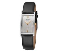 REGENT Titanuhr Bicolor Damen eckig 21 x30mm 5 Bar Lederband F-1508