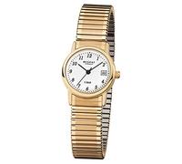 Regent Damen Armbanduhr F-890 Zugband goldfarbig