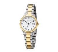 REGENT W-0273 Damenuhr Bicolor 30 mm Weiß Metallband 3 BAR