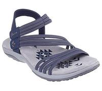 Sandale SKECHERS "REGGAE SLIM", Damen, Gr. 42, blau (navy), Textil, Lederimitat, casual, Schuhe, Sommerschuh, Trekking Sandale mit praktischem Klettverschluss, Topseller (72245031-42) navy