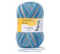 REGIA 4-fädig Color 9801269-04898 water Handstrickgarn, Sockengarn, 100g Knäuel