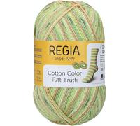 REGIA 4-fädig Cotton Tutti Frutti 9801621-02418 kiwi Handstrickgarn, Sockengarn, 100g Knäuel