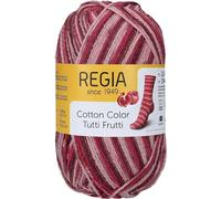 REGIA 4-fädig Cotton Tutti Frutti 9801621-02422 pomegranate Handstrickgarn, Sockengarn, 100g Knäuel