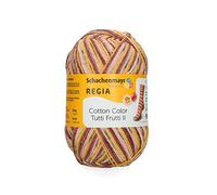 REGIA 4-fädig Cotton Tutti Frutti 9801621-02425 maracuja Handstrickgarn, Sockengarn, 100g Knäuel