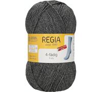REGIA 4-fädig Uni 9801268-00044 mittelgrau meliert Handstrickgarn, Sockengarn, 100g Knäuel
