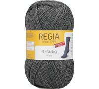 REGIA 4-fädig Uni 9801276-00044 mid-grau streaked Handstrickgarn, Sockengarn, 50g Knäuel