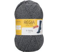 REGIA 4-fädig Uni 9801276-00525 grau mouliné Handstrickgarn, Sockengarn, 50g Knäuel