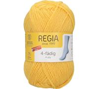 REGIA 4-fädig Uni 9801276-02041 gelb Handstrickgarn, Sockengarn, 50g Knäuel