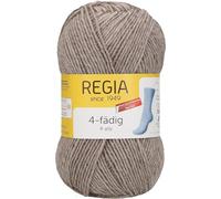 REGIA 4-fädig Uni 9801276-02070 wood streaked Handstrickgarn, Sockengarn, 50g Knäuel