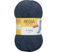 REGIA 4-fädig Uni 9801276-02137 jeans streaked Handstrickgarn, Sockengarn, 50g Knäuel