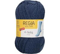 REGIA 4-fädig Uni 9801276-02740 indigo Handstrickgarn, Sockengarn, 50g Knäuel