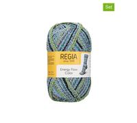 Regia 5er-Set: Mixgarne ''Energy Flow Color'' in Blau - 5x 100 g - 11% | Kreativbedarf Diy