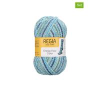 Regia 5er-Set: Mixgarne ''Energy Flow Color'' in Blau - 5x 100 g - 11% | Kreativbedarf Diy