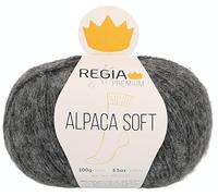 REGIA Premium Alpaca Soft 9801631-00095 anthrazit meliert Handstrickgarn, Sockengarn, 100g Knäuel
