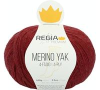 REGIA Premium Merino Yak 9801630-07507 himbeer meliert Handstrickgarn, Sockengarn, 100g Knäuel