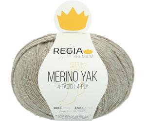 REGIA Premium Merino Yak 9801630-07510 beige meliert Handstrickgarn, Sockengarn, 100g Knäuel