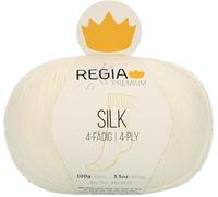 REGIA Premium Silk 9801632-00002 natur meliert Handstrickgarn, Sockengarn, 100g Knäuel