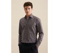 Businesshemd SEIDENSTICKER "Regular", Herren, Gr. M (40), normale Ärmellängen, braun, 100% Baumwolle, geblümt, regular fit, Langarm 2-Knopf-Manschette, Hemden, Regular Langarm Kentkragen Floral (93481