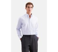 Businesshemd SEIDENSTICKER "Schwarze Rose", Herren, Gr. XXL (45), normale Ärmellängen, weiß (mittelblau), 100% Baumwolle, Strukturmuster, regular fit, 2-Knopf-Manschette, Hemden, Regular 1/1 Button-Do