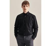 Businesshemd SEIDENSTICKER "Schwarze Rose", Herren, Gr. XXL (45), verlängerte Ärmellängen, schwarz, 100% Baumwolle, unifarben, regular fit, 2-Knopf-Manschette, Hemden, Regular 1/1 Extra lang Kentkrage