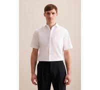 Businesshemd SEIDENSTICKER "Regular", Herren, Gr. XL43, normale Ärmellängen, weiß, 100% Baumwolle, unifarben, regular fit, gerader Abschluss, Hemden, Regular 1/2 Kentkragen Uni (63831211-43) weiß