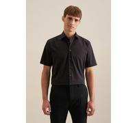 Seidensticker Herren Mens Regular Shortsleeve Klassisches Hemd, Schwarz(001001), 44 EU