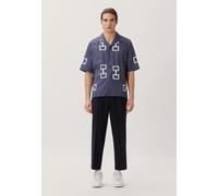 Businesshemd STUDIO SEIDENSTICKER "Studio", Herren, Gr. M (39-40), normale Ärmellängen, grau, 100% Baumwolle, bedruckt, regular fit, Kurzarm gerader Abschluss, Hemden, Regular Kurzarm Reverskragen Dru