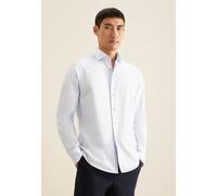 Businesshemd SEIDENSTICKER, Herren, Gr. XXL (45), normale Ärmellängen, blau, 100% Baumwolle, unifarben, regular fit, Langarm 2-Knopf-Manschette, Hemden, Regular Kentkragen Uni (90945416-45) blau