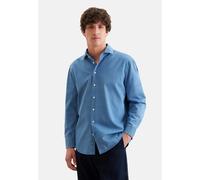 Jeanshemd SEIDENSTICKER, Herren, Gr. 3XL (48), normale Ärmellängen, blau (medium blau), 100% Baumwolle, unifarben, regular fit, Langarm 2-Knopf-Manschette, Hemden Jeanshemd, Regular Kentkragen Denim (
