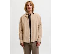 Langarmhemd JACK & JONES "JJEFIELD CORD SHIRT LS SN", Herren, Gr. L, N-Gr, crockery, Web, Obermaterial: 100% Baumwolle, unifarben, regular fit normal, ohne Ausschnitt, 1-Knopf-Manschette, Hemden, Baum