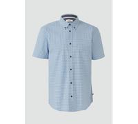 s.Oliver Regular Fit: Gemustertes Kurzarmhemd aus Baumwolle mit Button-Down-Kragen hellblau XXL