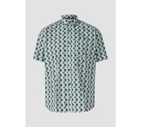 Regular Fit: Gemustertes Kurzarmhemd aus Baumwollstretch 3XL türkis 2169896.60A6.3XL