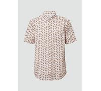 s.Oliver Regular Fit: Gemustertes Kurzarmhemd aus Baumwollstretch