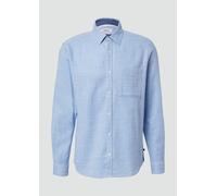 Regular Fit: Gemustertes Langarmhemd mit Brusttasche 3XL blau 2168125.52K7.3XL