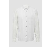 Regular Fit: Gestreiftes Hemd aus Baumwoll- und Leinenmix 3XL weiß 2163061.01G6.3XL