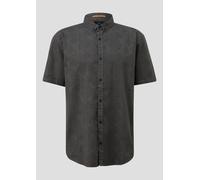 Regular Fit: Gewaschenes Hemd mit All-over-Print M schwarz 2164608.99A0.M