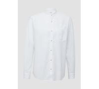 Regular Fit: Hemd aus Leinenmix mit Stehkragen L weiß 2163065.0100.L