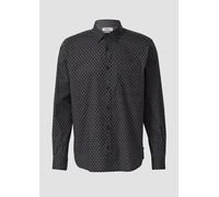 Regular Fit: Hemd mit Allover-Print und Brusttasche S schwarz 2170215.99A1.S