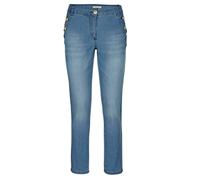 Regular-fit-Jeans ALBA MODA "Jeans Jeans mit Goldknopf", Damen, Gr. 36, N + K Gr, beige (bleached), Obermaterial: 98% Baumwolle CO. 2% Elasthan EL., Jeans (81643232-36) bleached