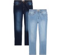 Regular-fit-Jeans BONPRIX, Herren, Gr. 56, N-Gr, mittelblau denim, dunkelblau denim (länge: regulär), Denim/Jeans, Obermaterial: 82% Baumwolle, 17% Polyester, 1% Elasthan, regular fit, Jeans, Regular